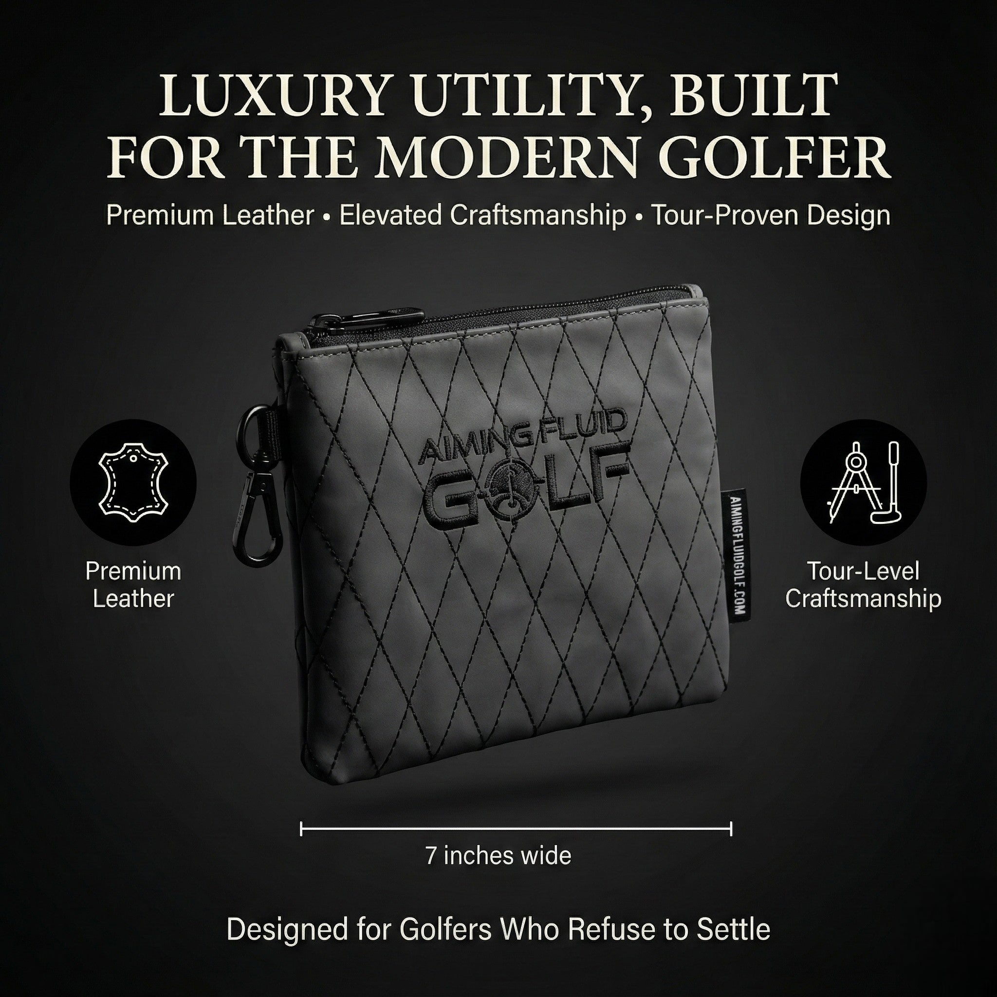 Leather Golf Utility Pouch | Aiming Fluid Golf