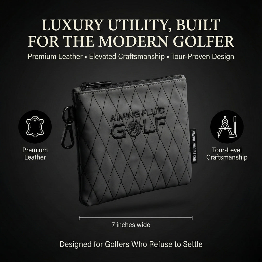 Black golf pouch with &