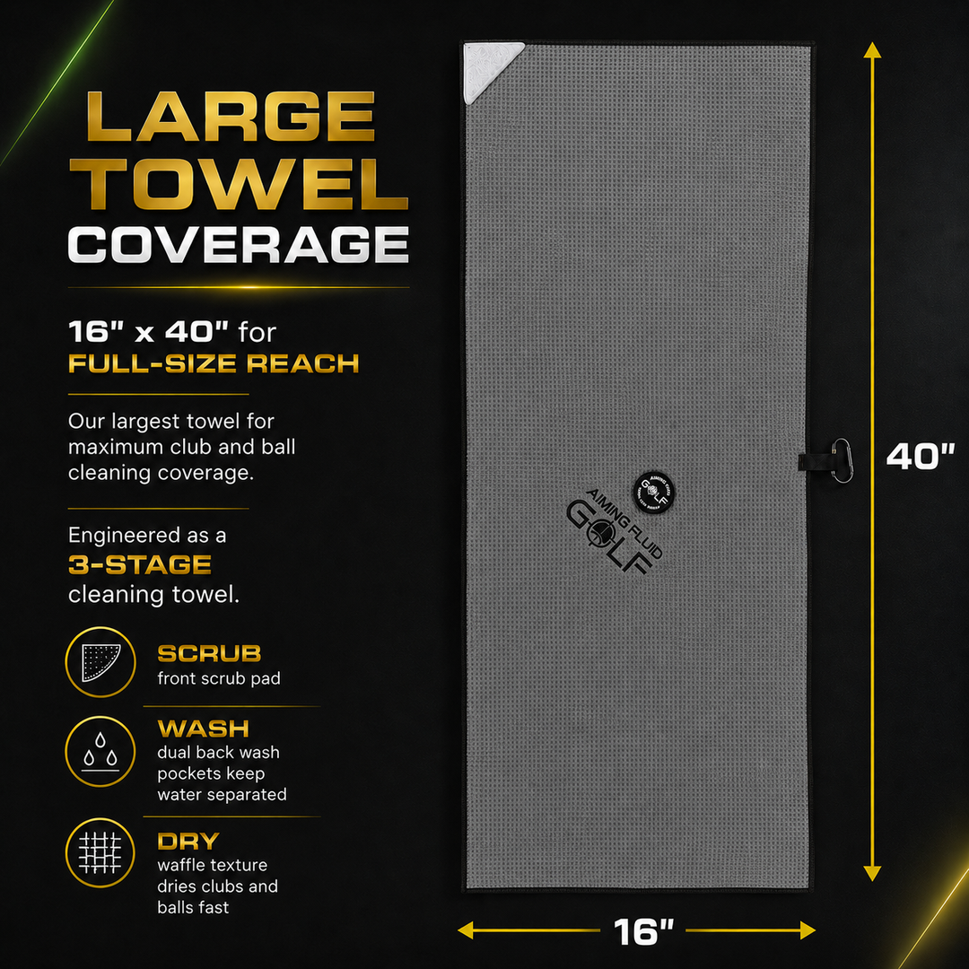 Large Grey Light-Duty Magnetic Golf Towel + Landing Pad