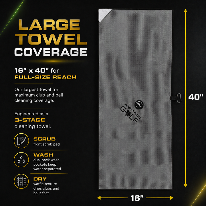 Large Grey Light-Duty Magnetic Golf Towel + Landing Pad