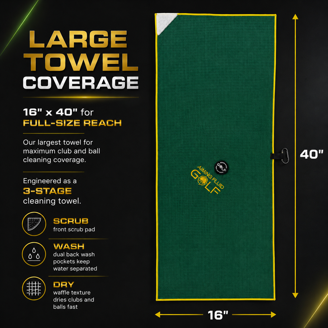 Large Green Light-Duty Magnetic Golf Towel + Landing Pad
