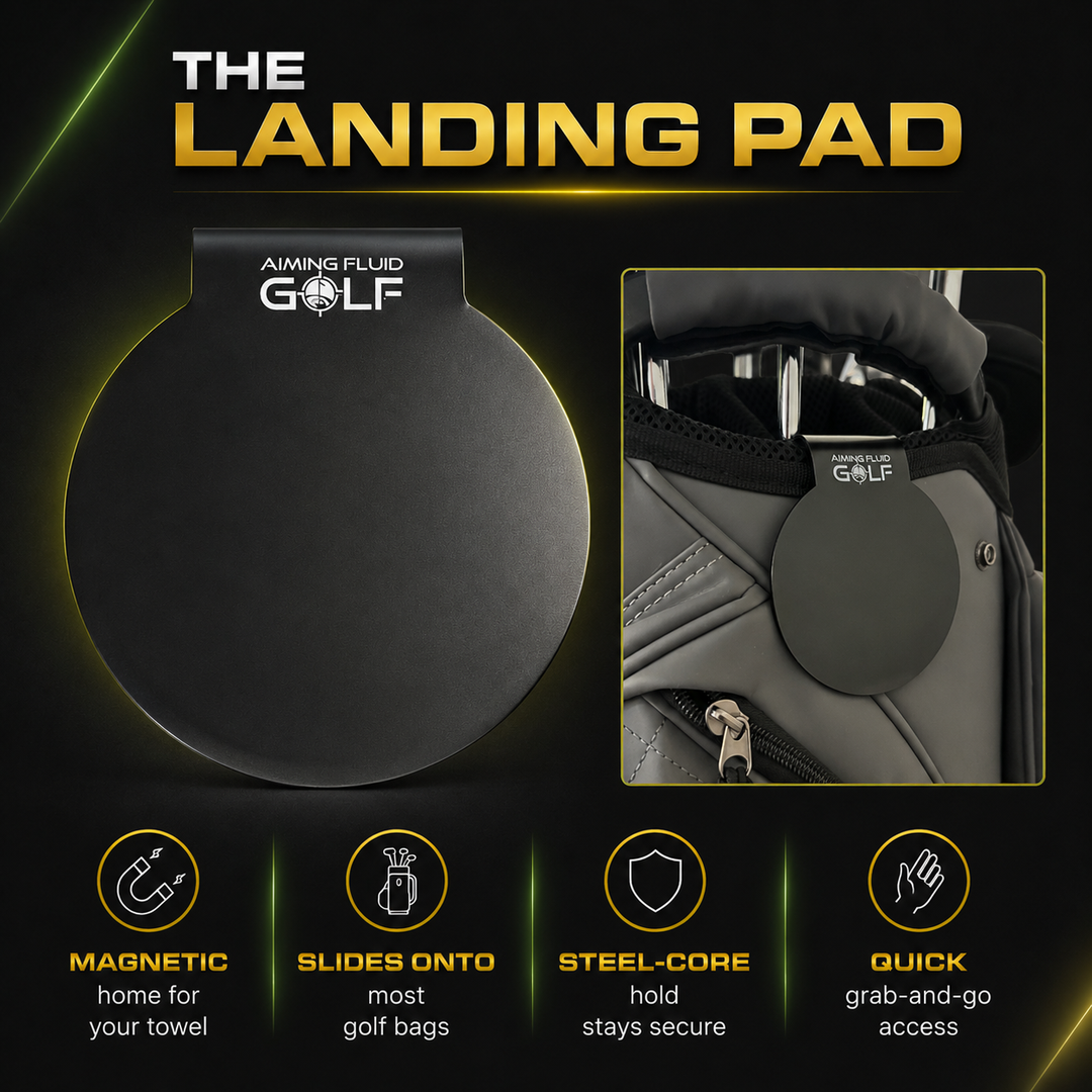Large Green Light-Duty Magnetic Golf Towel + Landing Pad