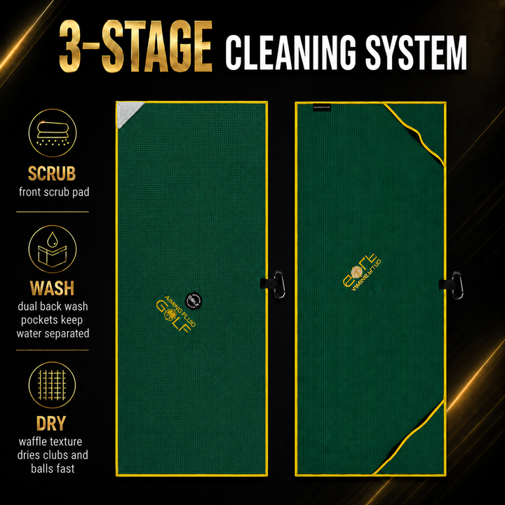 Large Green Light-Duty Magnetic Golf Towel + Landing Pad