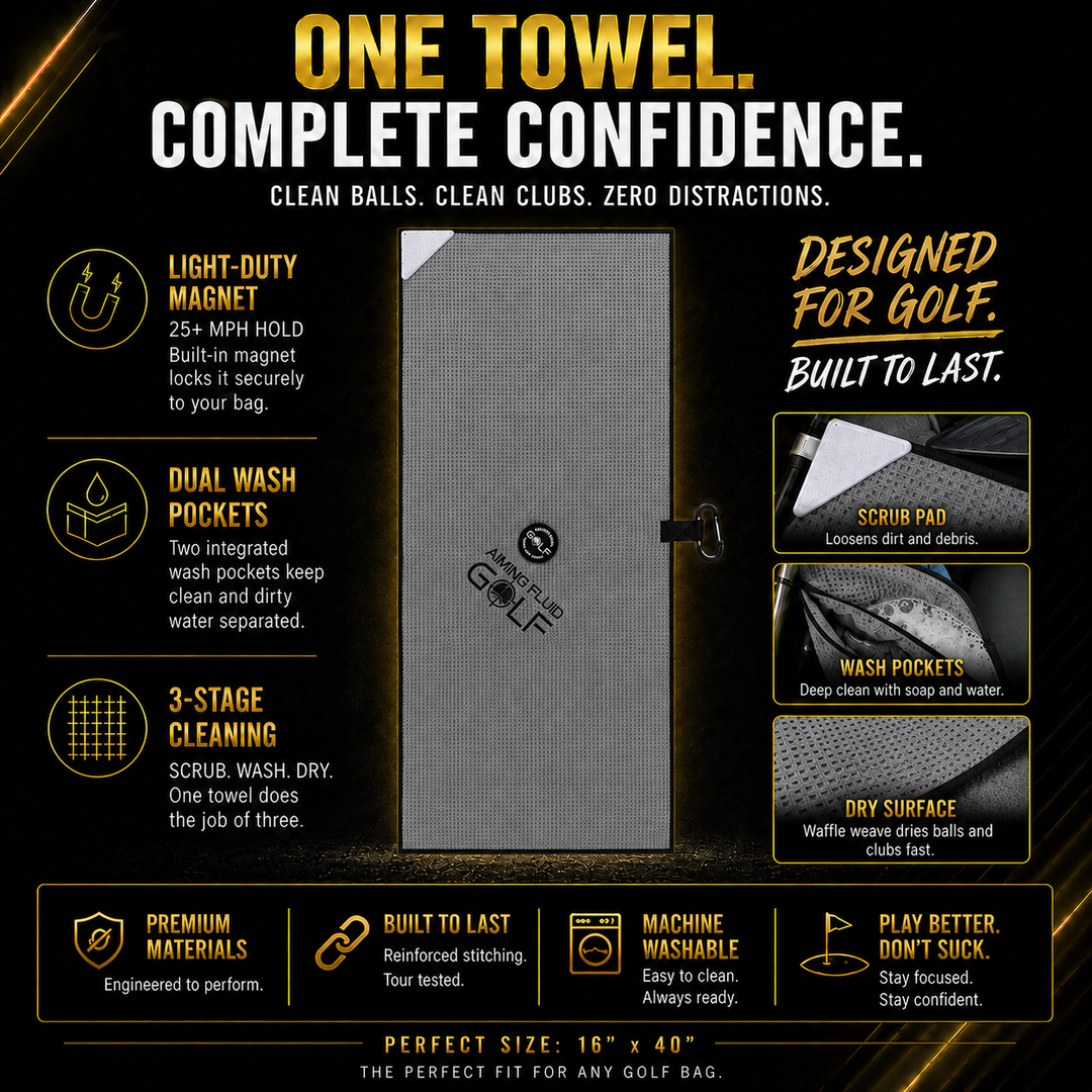 Large Grey Light-Duty Magnetic Golf Towel + Landing Pad