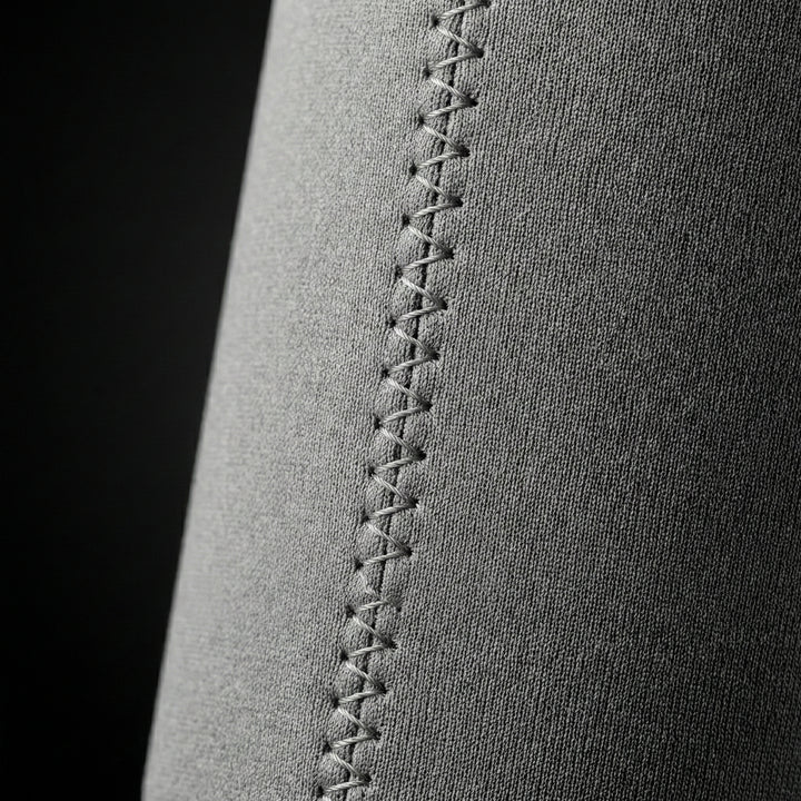 Gray Brewski Koozie with visible stitching detail, designed for holding beverages securely.