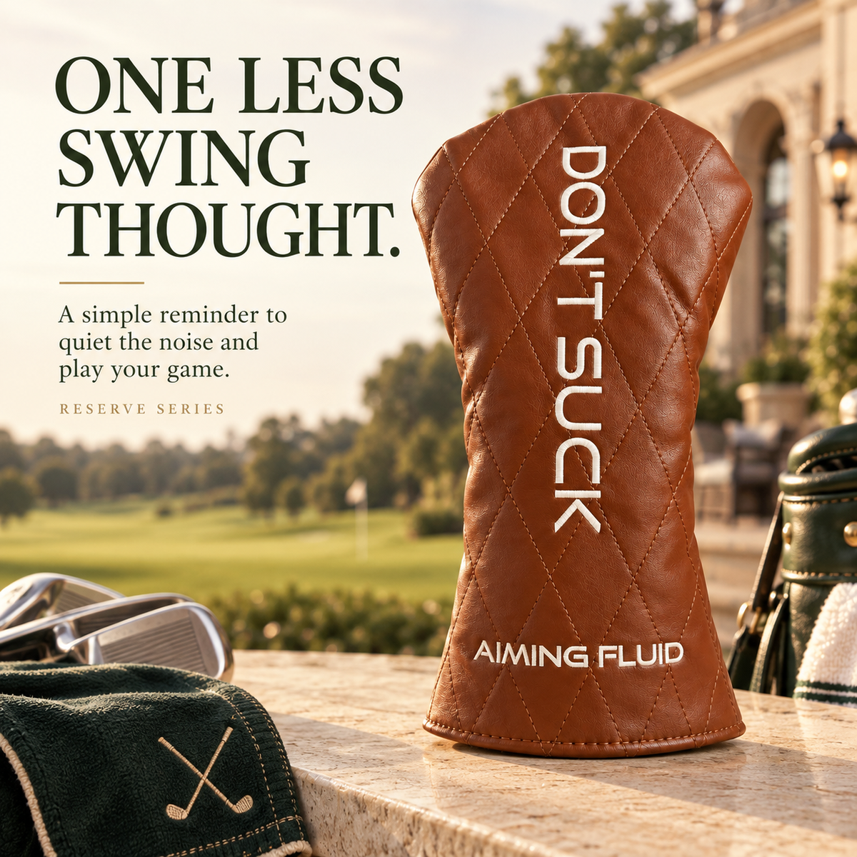 DON'T SUCK™ Reserve — Old Fashioned Driver Headcover (Cognac, 460cc)