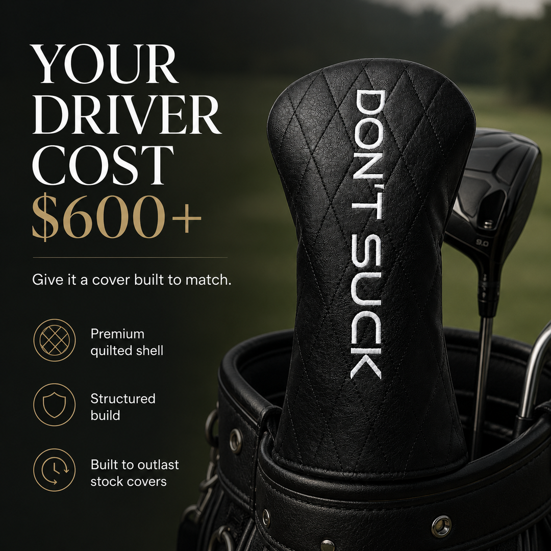 Don’t Suck™ Driver Headcover — Premium Black Diamond Quilted Fit (460cc)