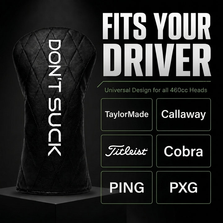 Don’t Suck™ Driver Headcover — Premium Black Diamond Quilted Fit (460cc)