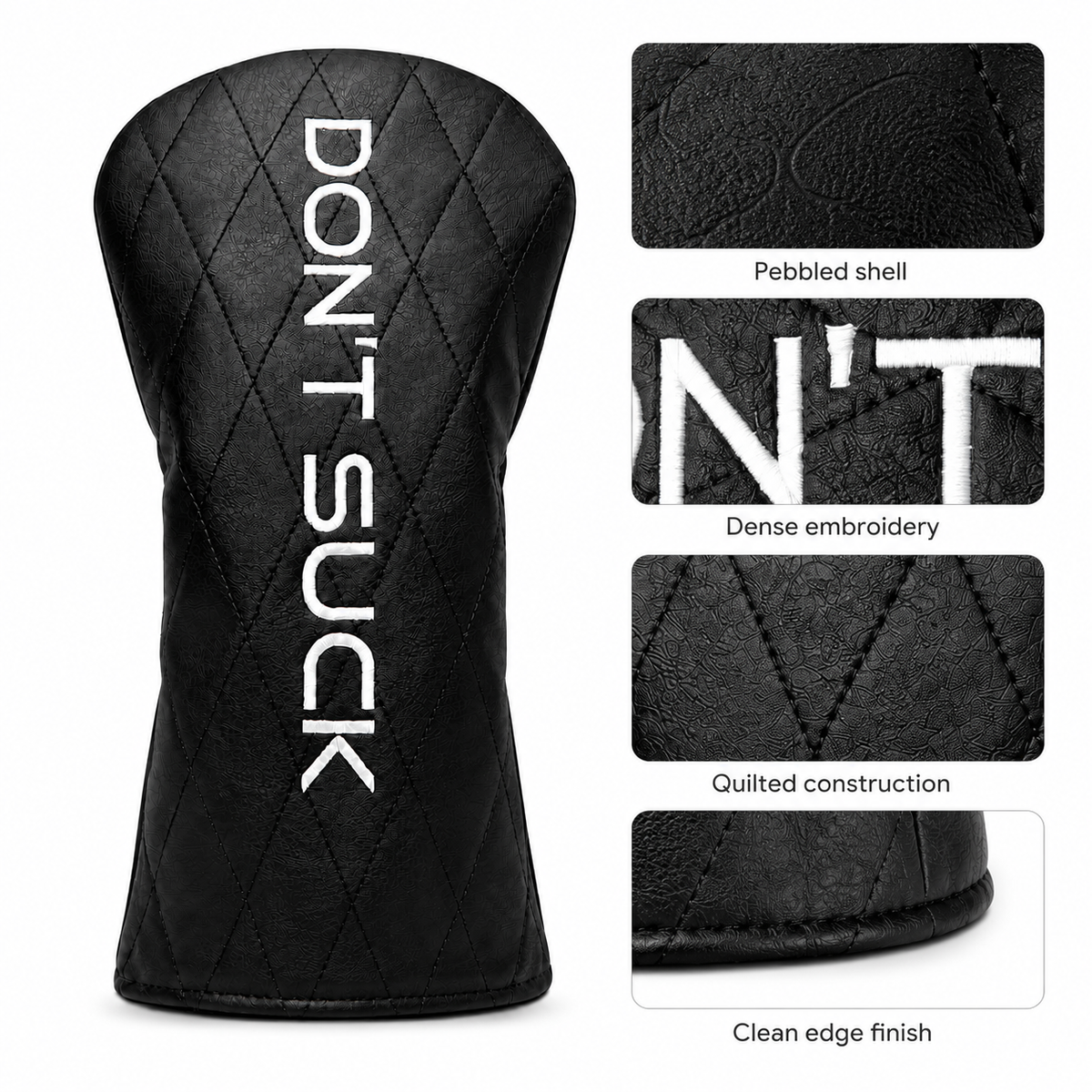 Don’t Suck™ Driver Headcover — Premium Black Diamond Quilted Fit (460cc)