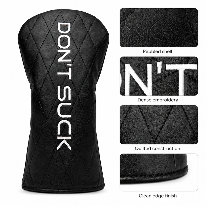 Don’t Suck™ Driver Headcover — Premium Black Diamond Quilted Fit (460cc)