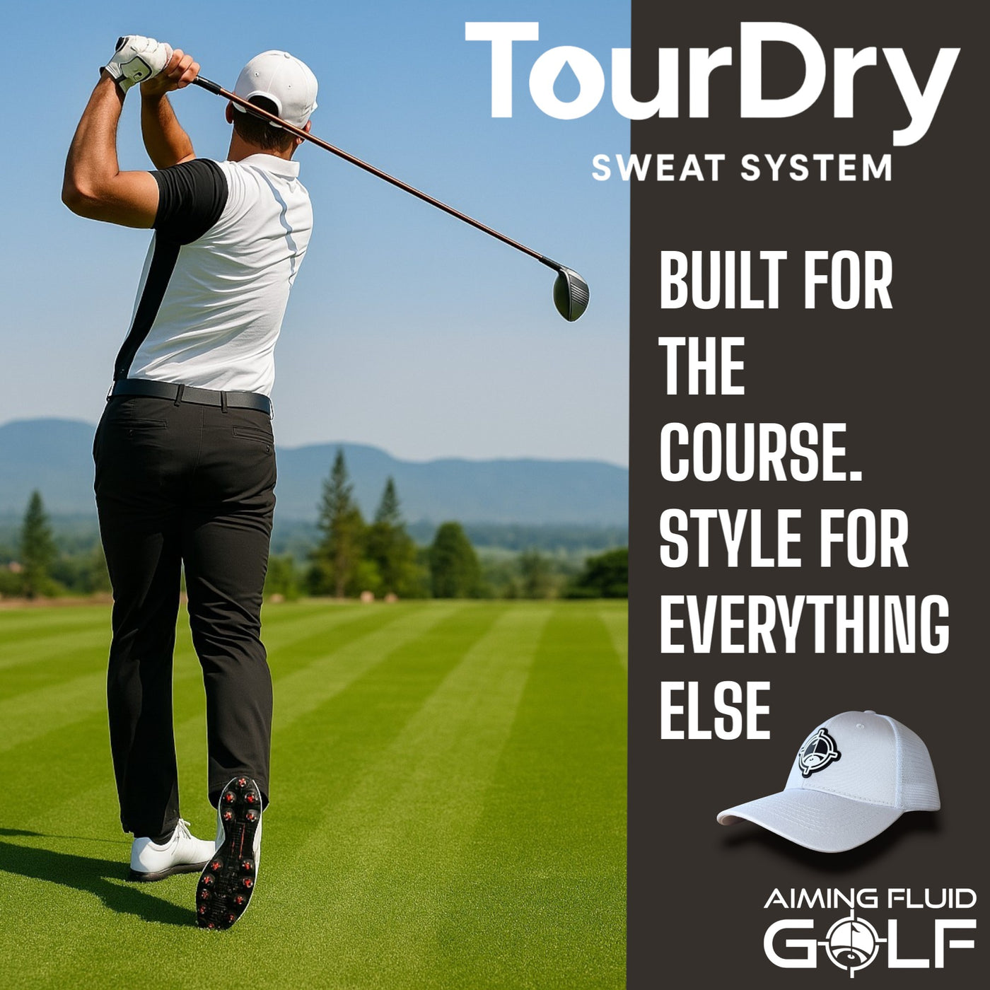 Premium Golf Gym Boat Hiking Tennis Bike Hat TourDry Sweat System Odor-Resistant Sweatband Moisture-Wicking Liner One Size