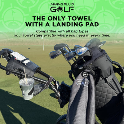Magnetic Golf Towel & Magnetic Landing Pad – Premium Microfiber Waffle Weave I Scrub Pad I Wash Pocket I Golf Gift I Cart Carry and Tour Bag (Magnetic Landing Pad & 16" x 24" Golf Towel)