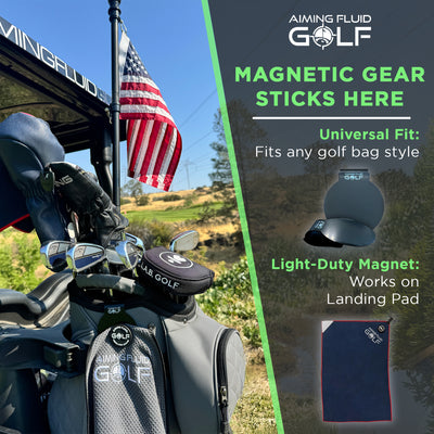 Magnetic Golf Towel & Magnetic Landing Pad – Premium Microfiber Waffle Weave I Scrub Pad I Wash Pocket I Golf Gift I Cart Carry and Tour Bag (Magnetic Landing Pad & 16" x 24" Golf Towel)