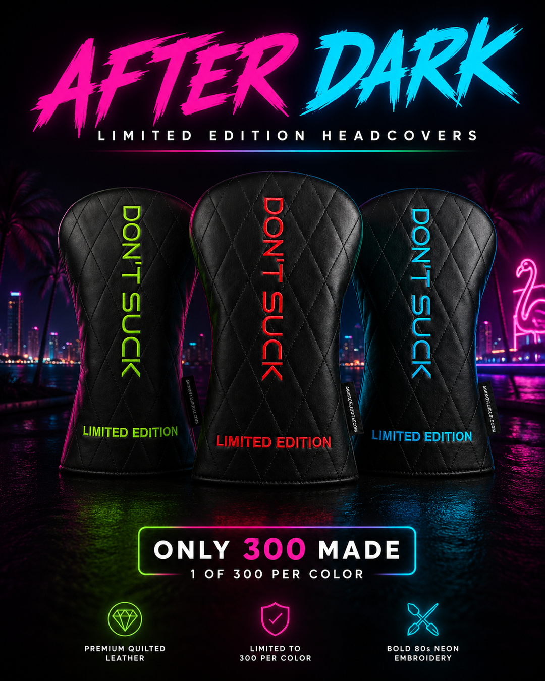After Dark Limited Edition Driver Headcover Bundle — 3 Color Set