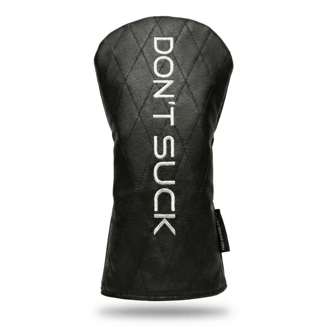 Black golf club head cover with &