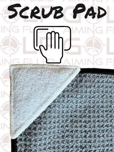 Shooter Non-Magnetic Premium Multi-Function Golf Towel I 16" x 24" I Exclusive Wash Pocket I Deep Waffle Pattern I Scrub Pad I Carabiner