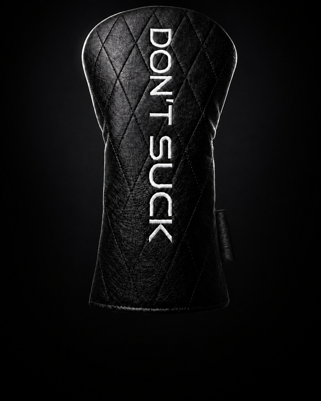 DON'T SUCK premium black diamond quilted leather driver headcover