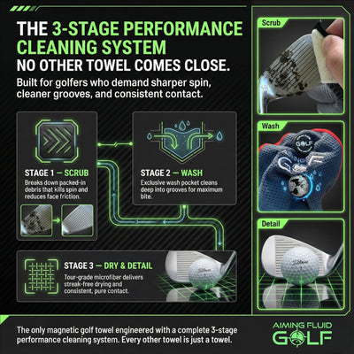 Multi-Function Magnetic Golf Towel with Wash Pocket, Magna-Anchor Technology, Waffle Pattern, Ball Scrubber – Perfect Golf Gift for Men & Women (16" x 24" Stubby)