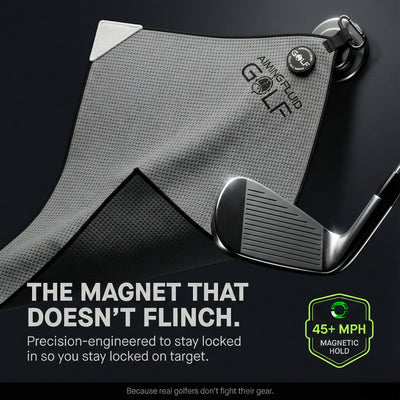 Multi-Function Magnetic Golf Towel with Wash Pocket, Magna-Anchor Technology, Waffle Pattern, Ball Scrubber – Perfect Golf Gift for Men & Women (16" x 24" Stubby)