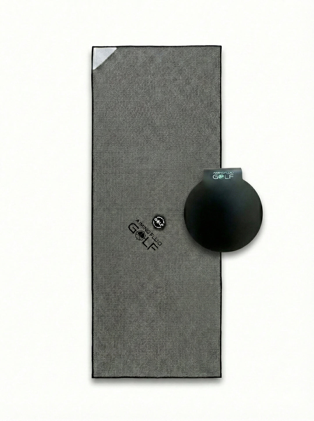 Grey The 40 16x40 magnetic golf towel with steel-core Landing Pad for large towel system.