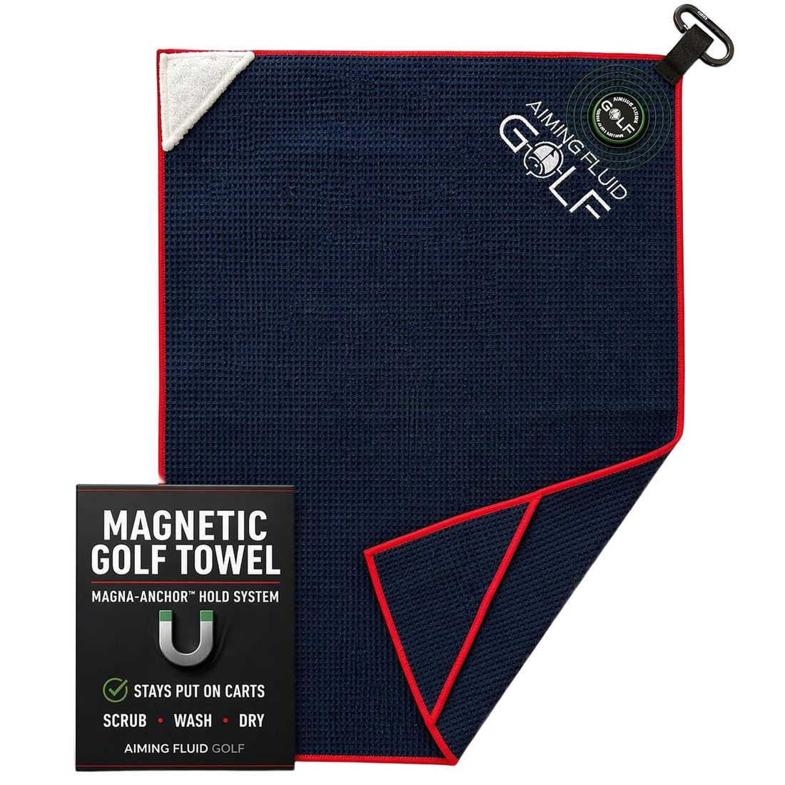 Magna-Anchor™ Magnetic Golf Towel – Stubby (16×24)