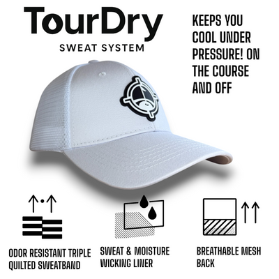 Premium Golf Gym Boat Hiking Tennis Bike Hat TourDry Sweat System Odor-Resistant Sweatband Moisture-Wicking Liner One Size