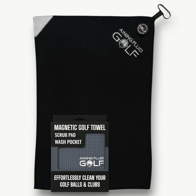 Multi-Function Magnetic Golf Towel with Wash Pocket, Magna-Anchor Technology, Waffle Pattern, Ball Scrubber – Perfect Golf Gift for Men & Women (16" x 24" Stubby)