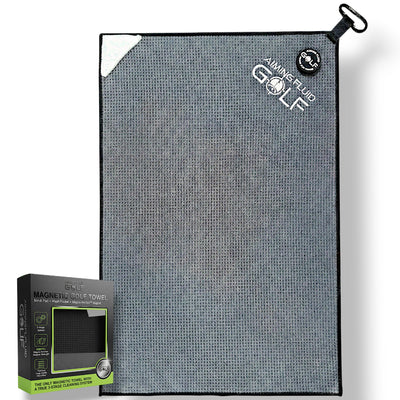 Multi-Function Magnetic Golf Towel with Wash Pocket, Magna-Anchor Technology, Waffle Pattern, Ball Scrubber – Perfect Golf Gift for Men & Women (16" x 24" Stubby)