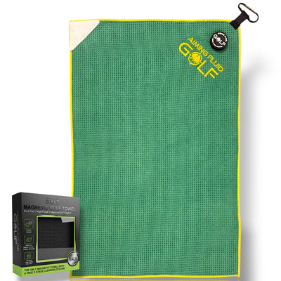 Multi-Function Magnetic Golf Towel with Wash Pocket, Magna-Anchor Technology, Waffle Pattern, Ball Scrubber – Perfect Golf Gift for Men & Women (16" x 24" Stubby)