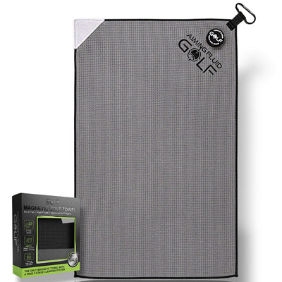 Multi-Function Magnetic Golf Towel with Wash Pocket, Magna-Anchor Technology, Waffle Pattern, Ball Scrubber – Perfect Golf Gift for Men & Women (16" x 24" Stubby)