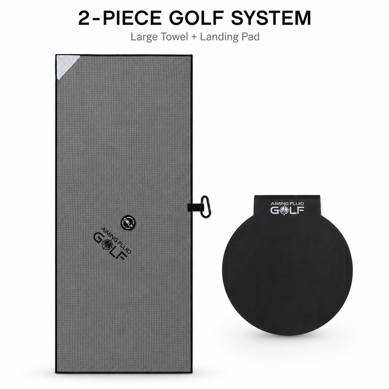 Large Grey Light-Duty Magnetic Golf Towel + Landing Pad