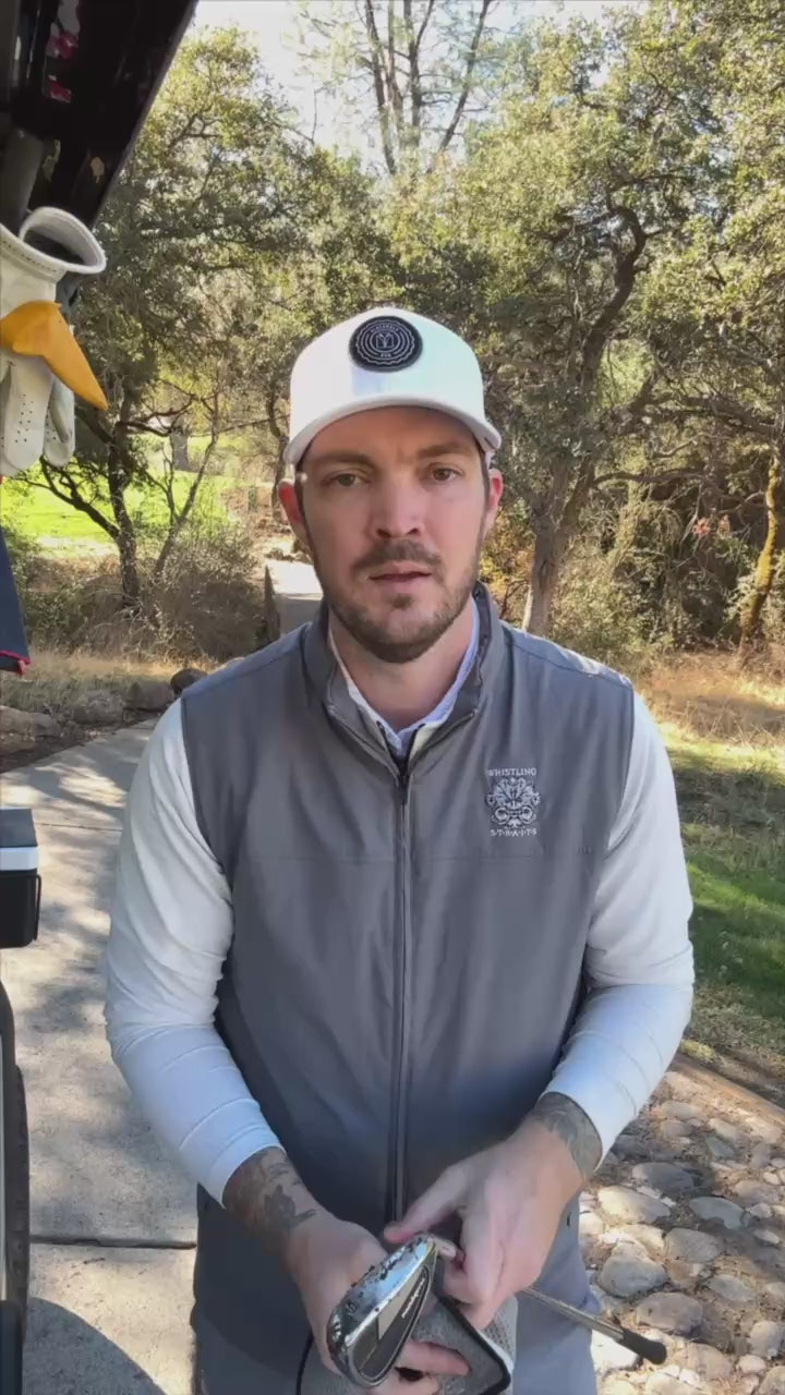 Aiming Fluid Golf The 40 magnetic towel video for Scrub Wash Dry golf club cleaning.