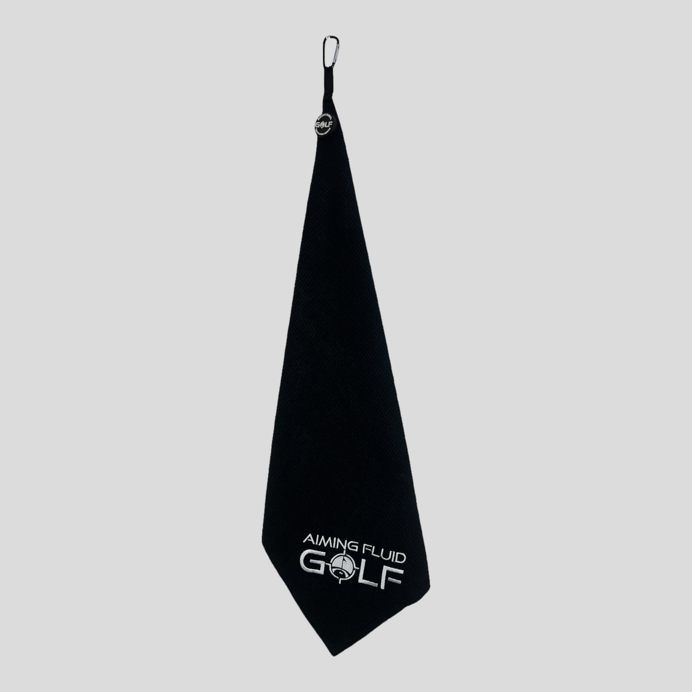 Aiming Fluid Golf (THE BEST TOWEL IN GOLF) Magnetic Towel Tall Boy (Large) in color black